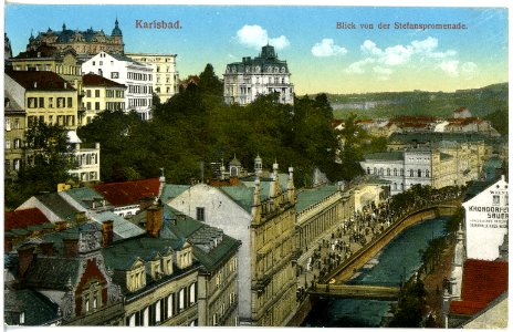 18814-Karlsbad-1915-Blick von der Stefanspromenade-Brück & Sohn Kunstverlag photo