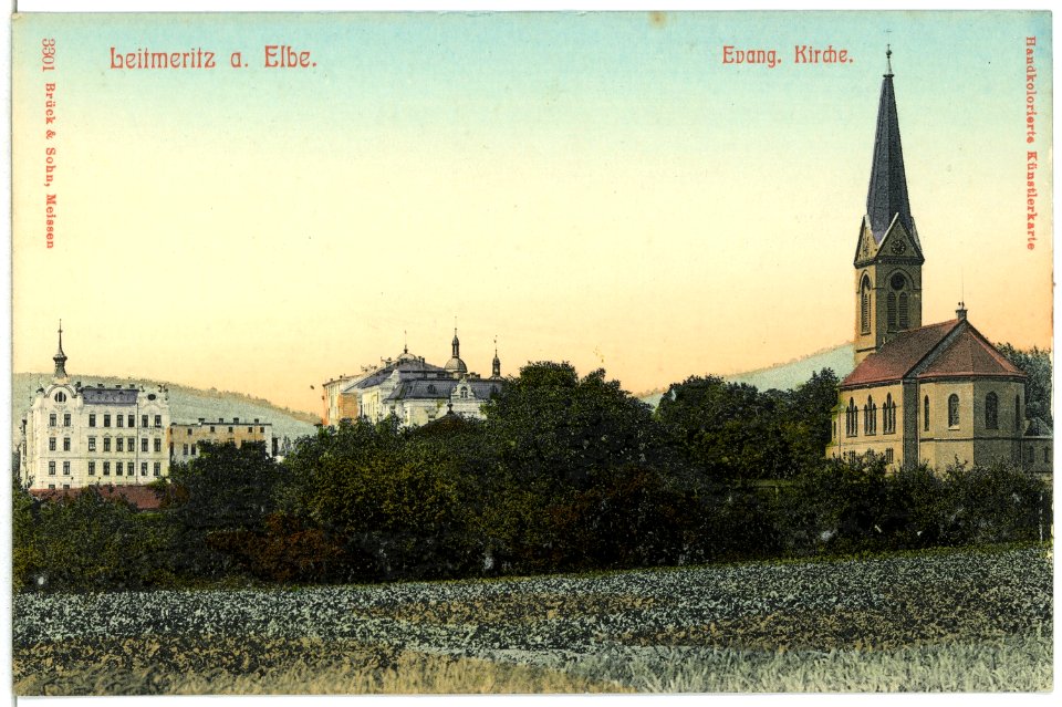 03301-Leitmeritz-1903-Evangelische Kirche-Brück & Sohn Kunstverlag