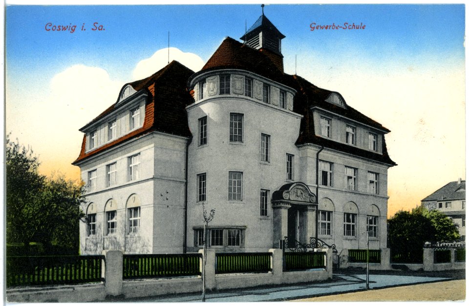 18962-Coswig-1915-Gewerbeschule-Brück & Sohn Kunstverlag
