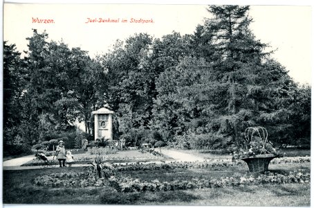 19483-Wurzen-1915-Stadtpark, Juel-Denkmal-Brück & Sohn Kunstverlag