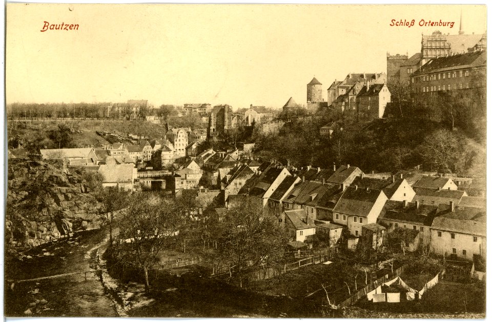 18779-Bautzen-1915-Blick auf Bautzen mit Schloß Ortenburg-Brück & Sohn Kunstverlag