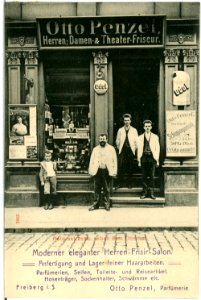 02981-Freiberg-1903-Seifengeschäft Penzel, Friseur-Brück & Sohn Kunstverlag