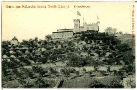 00802-Kötzschenbroda-1898-Blick zur Friedensburg-Brück & Sohn Kunstverlag