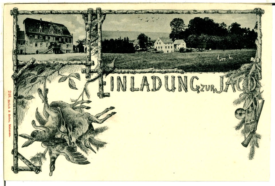00248-Leutewitz-1898-Einladung zur Jagd-Brück & Sohn Kunstverlag