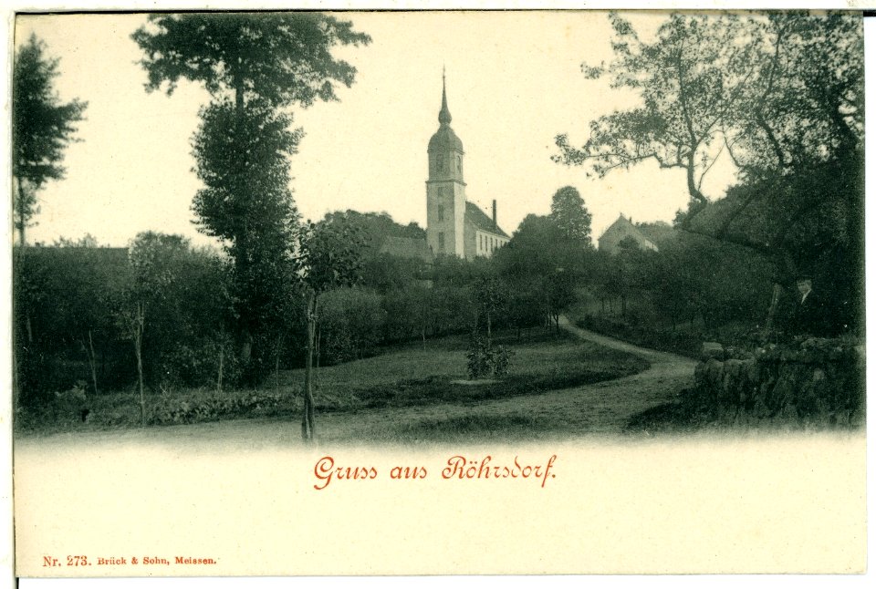00273-Röhrsdorf-1898-Kirchpartie-Brück & Sohn Kunstverlag