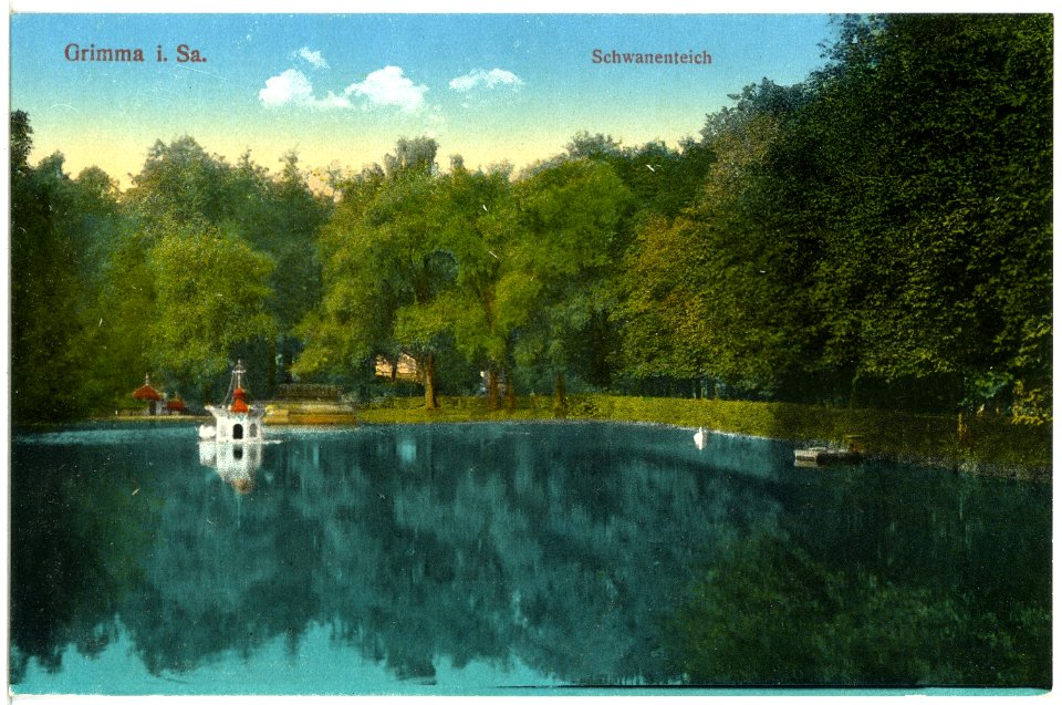 19379-Grimma-1915-Schwanenteich - Anlagen-Brück & Sohn Kunstverlag