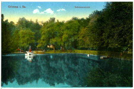 19379-Grimma-1915-Schwanenteich - Anlagen-Brück & Sohn Kunstverlag