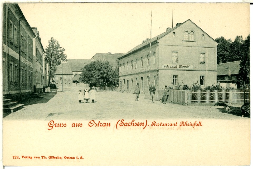 00723-Ostrau-1898-Restaurant zum Rheinfall-Brück & Sohn Kunstverlag
