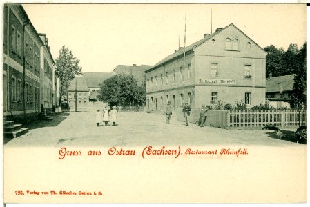 00723-Ostrau-1898-Restaurant zum Rheinfall-Brück & Sohn Kunstverlag