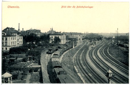 16966-Chemnitz-1913-Blick über die Bahnhofsanlagen-Brück & Sohn Kunstverlag