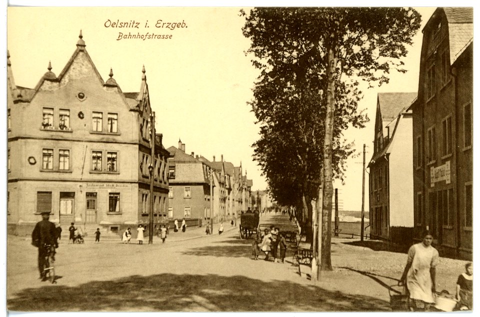 16954-Oelsnitz-1913-Bahnhofstraße-Brück & Sohn Kunstverlag