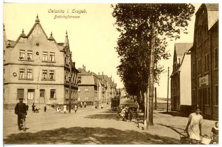 16954-Oelsnitz-1913-Bahnhofstraße-Brück & Sohn Kunstverlag