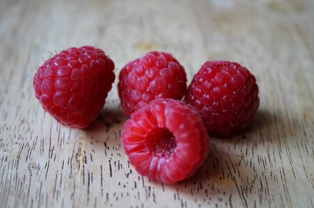 Ripe raspberries sweet fruit garden photo