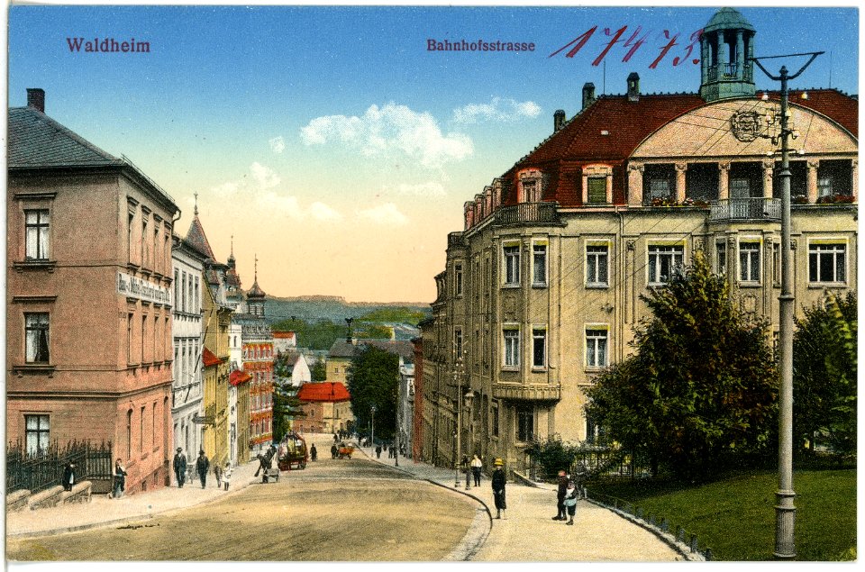 17473-Waldheim-1914-Bahnhofstraße-Brück & Sohn Kunstverlag