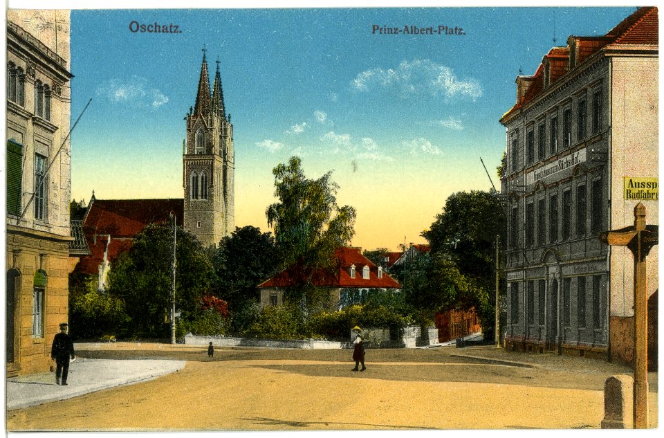 19679-Oschatz-1915-Prinz-Albert-Platz-Brück & Sohn Kunstverlag