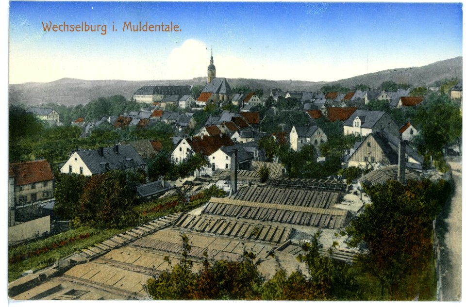 15459-Wechselburg-1913-Blick auf Wechselburg-Brück & Sohn Kunstverlag