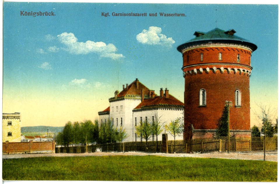 18716-Königsbrück-1915-Garnisonslazarett mit Wasserturm-Brück & Sohn Kunstverlag