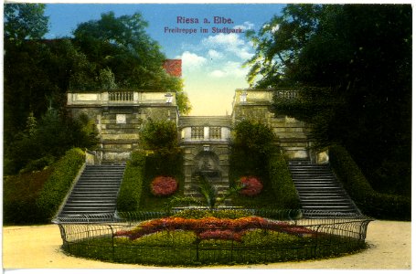 17408-Riesa-1914-Freitreppe im Stadtpark-Brück & Sohn Kunstverlag