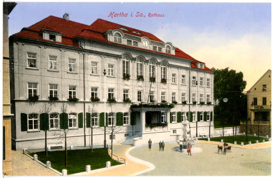 16838-Hartha-1913-Rathaus-Brück & Sohn Kunstverlag