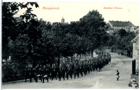 14919-Königsbrück-1912-Dresdner Straße - mit Militär-Brück & Sohn Kunstverlag
