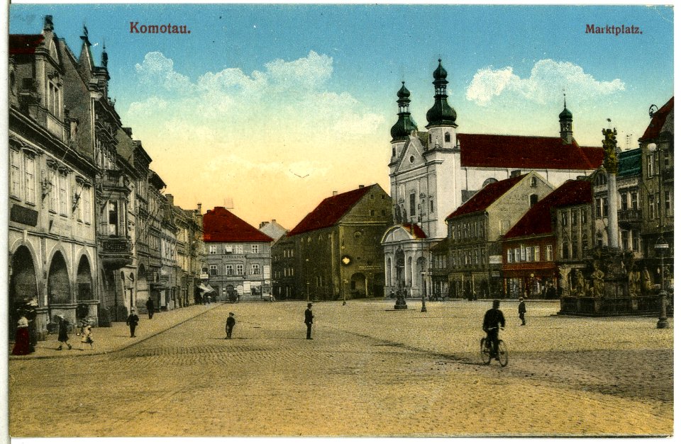 14701-Komotau-1912-Marktplatz-Brück & Sohn Kunstverlag