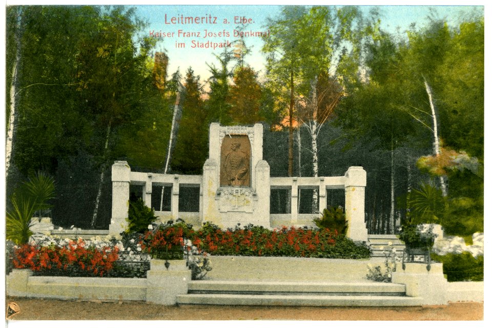 12873-Leitmeritz-1911-Kaiser-Franz-Josef-Denkmal im Stadtpark-Brück & Sohn Kunstverlag