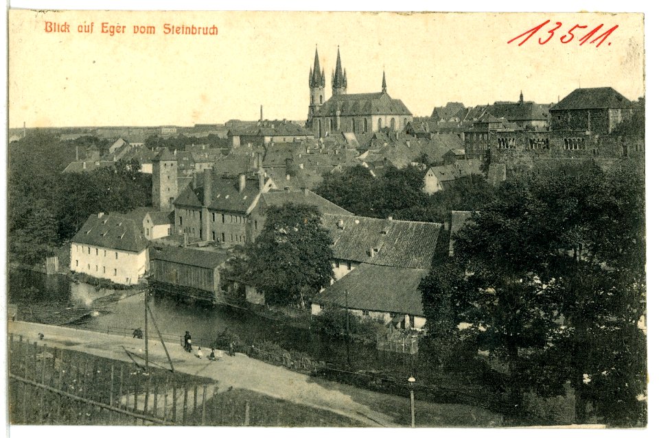 13511-Eger-1911-Blick auf Eger vom Steinbruch-Brück & Sohn Kunstverlag