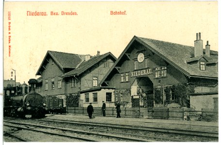 10348-Niederau-1908-Bahnhof mit Dampflokomotive-Brück & Sohn Kunstverlag