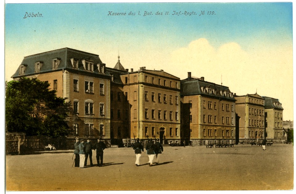10860-Döbeln-1909-Kaserne des 1. Bataillon des 11. Infanterie-Regiments Nr. 139-Brück & Sohn Kunstverlag