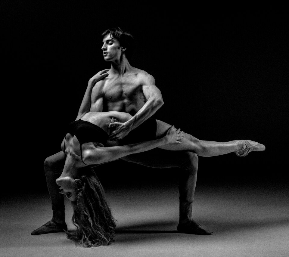 Dancing dancer black and white