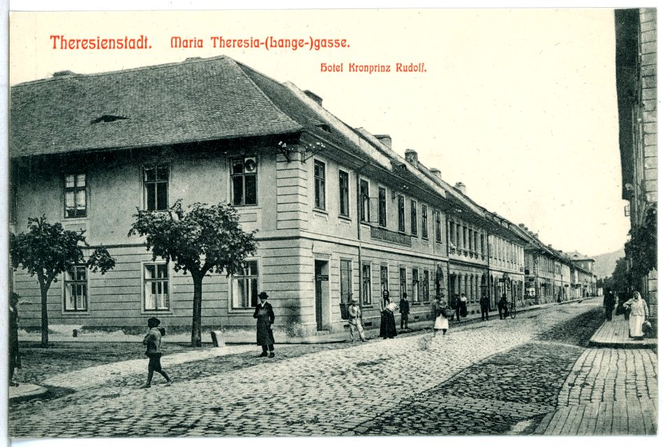 12571-Theresienstadt-1911-Maria-Theresia-Gasse Hotel, Kronprinz Rudolf-Brück & Sohn Kunstverlag