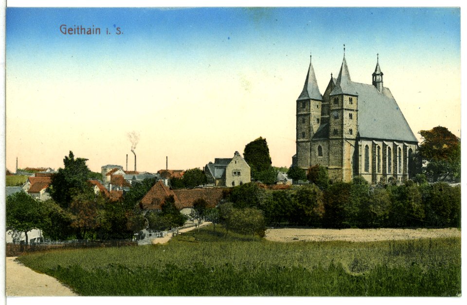 12287-Geithain-1910-Blick auf Geithain mit Kirche-Brück & Sohn Kunstverlag