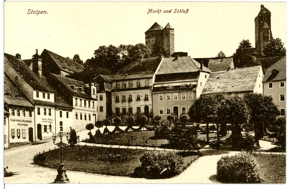 10120-Stolpen-1908-Markt und Schloß-Brück & Sohn Kunstverlag
