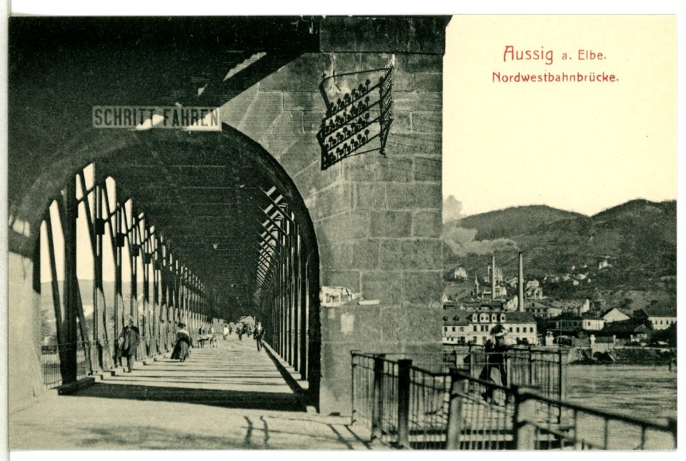 12998-Aussig-1911-Nordwestbahnbrücke-Brück & Sohn Kunstverlag