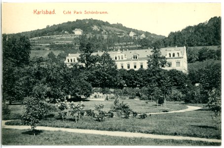 11697-Karlsbad-1910-Cafe Park Schönbrunn-Brück & Sohn Kunstverlag