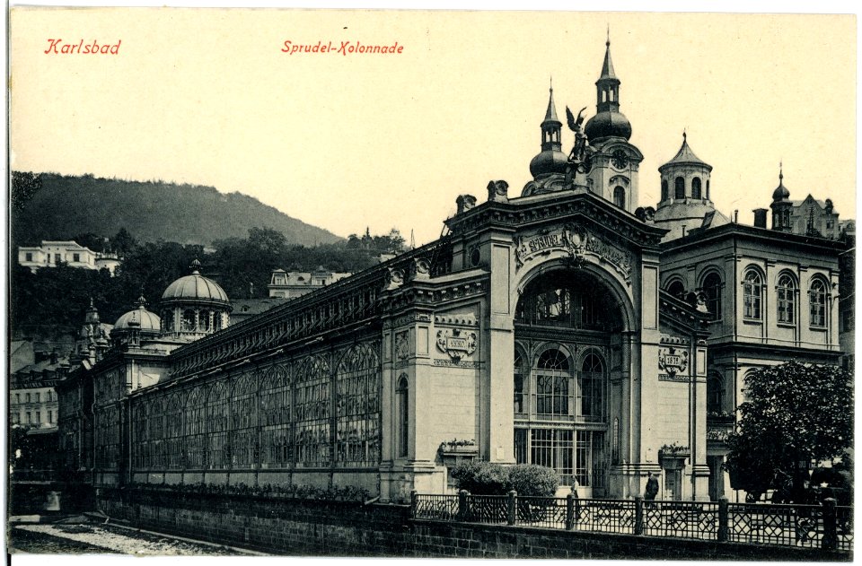 18072-Karlsbad-1914-Sprudel - Kolonnade-Brück & Sohn Kunstverlag