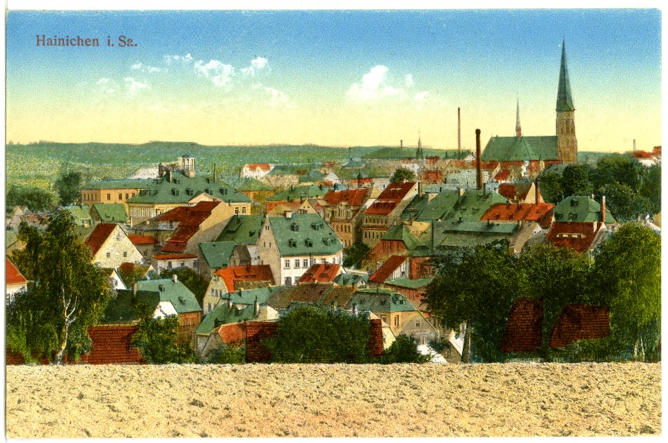 20025-Hainichen-1916-Blick auf Hainichen-Brück & Sohn Kunstverlag
