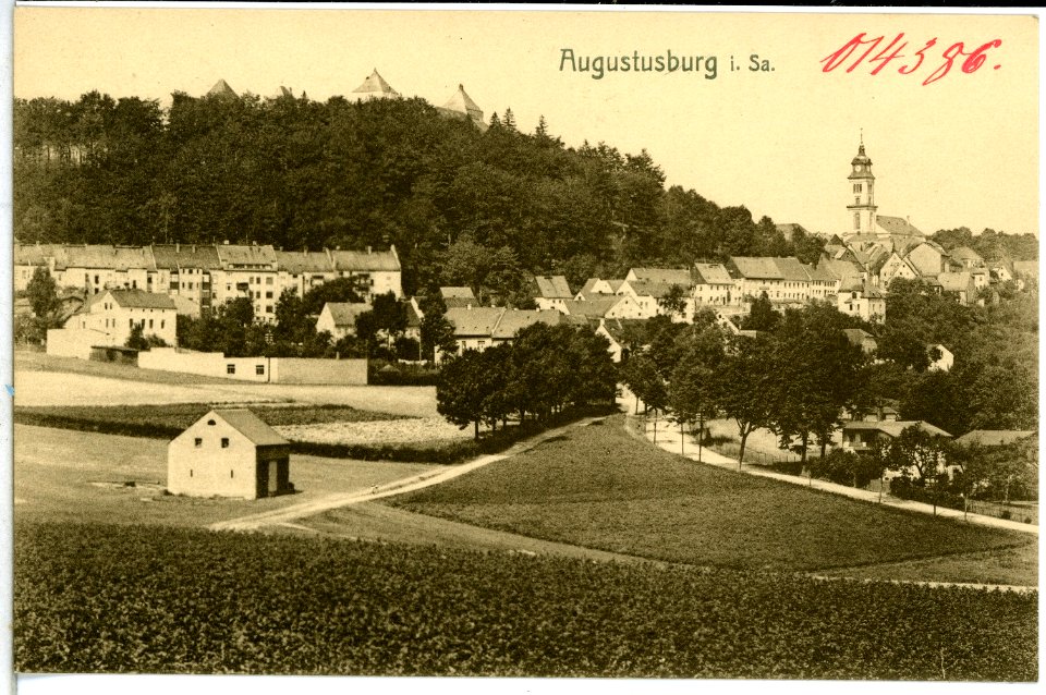 14386-Augustusburg-1912-Blick auf Augustusburg-Brück & Sohn Kunstverlag