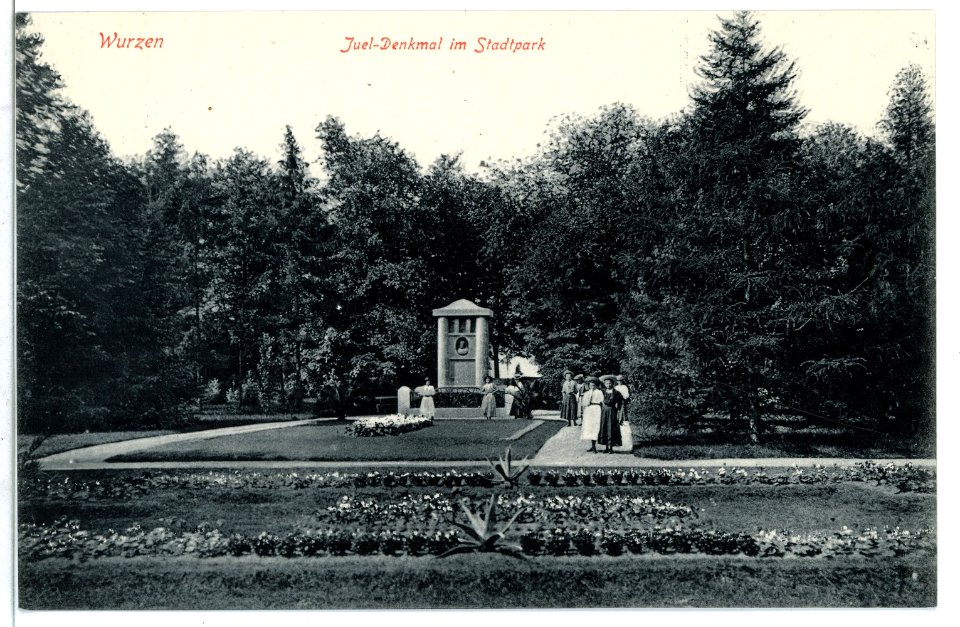 09221-Wurzen-1907-Juel-Denkmal im Stadtpark-Brück & Sohn Kunstverlag