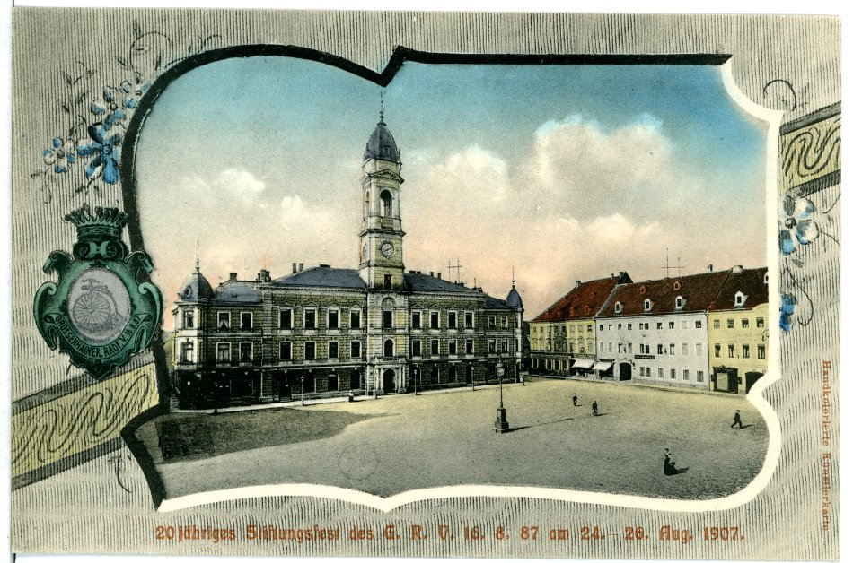 09058-Großenhain-1907-20 jähriges Stiftungsfest des Großenhainer Radfahr Verein-Brück & Sohn Kunstverlag
