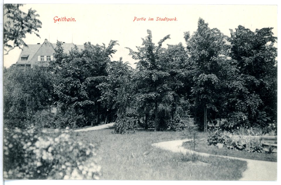 12322-Geithain-1910-im Stadtpark-Brück & Sohn Kunstverlag
