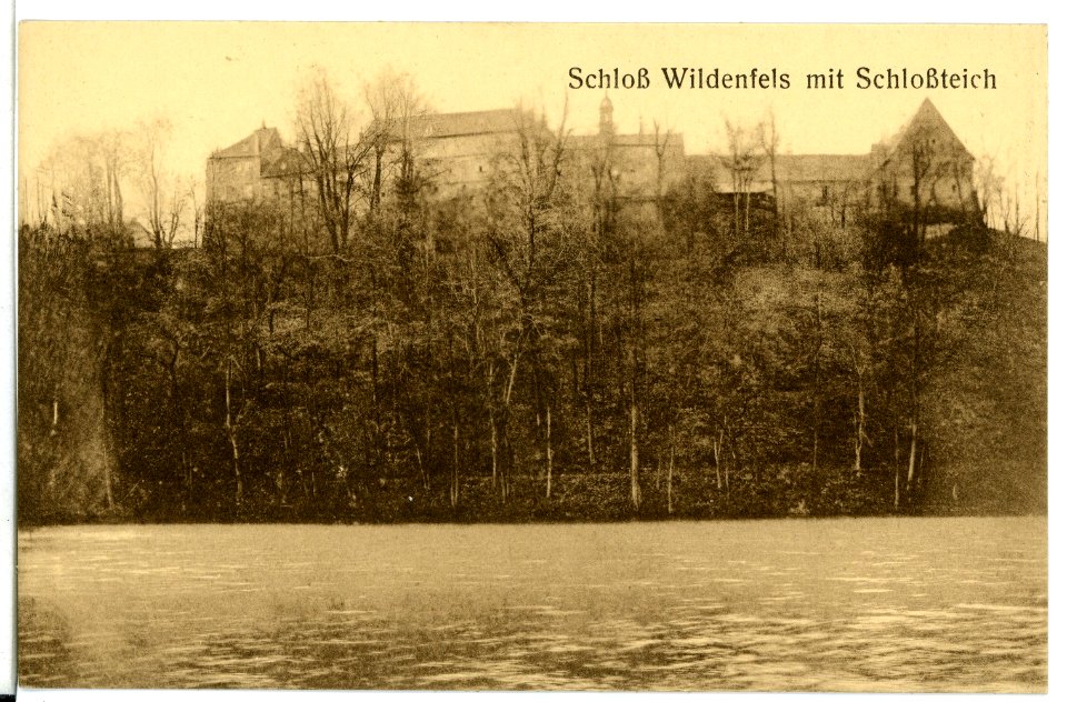 12020-Wildenfels-1910-Schloß mit Schloßteich-Brück & Sohn Kunstverlag