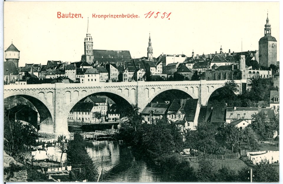 11551-Bautzen-1910-Kronprinzenbrücke-Brück & Sohn Kunstverlag
