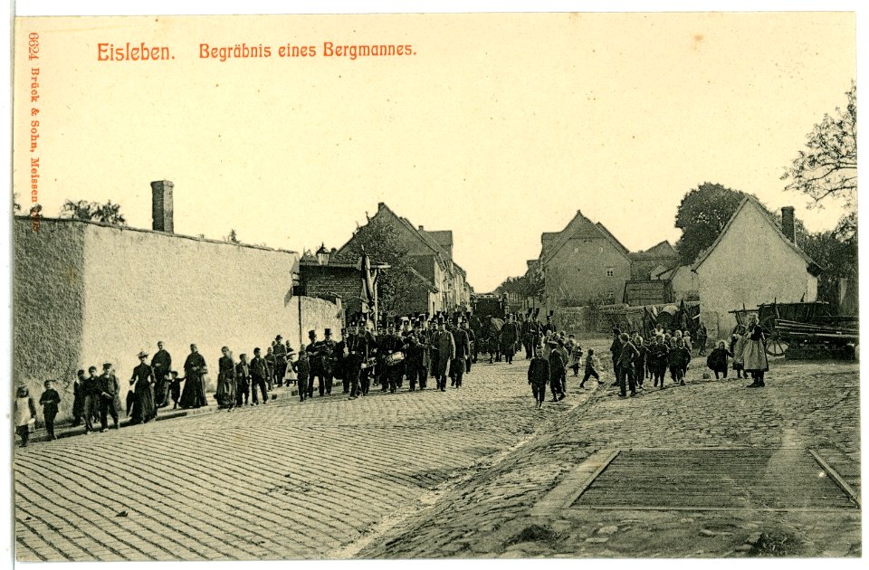 06624-Eisleben-1905-Begräbnis eines Bergmannes-Brück & Sohn Kunstverlag