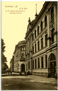 11191-Rumburg-1910-Post, Webereifachschule, Staatsgymnasium-Brück & Sohn Kunstverlag