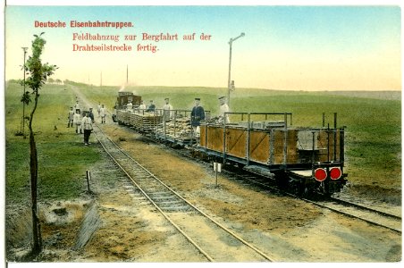 11310-Zscheilitz-1910-Deutsche Eisenbahntruppen Feldbahnzug Drahtseilstrecke-Brück & Sohn Kunstverlag