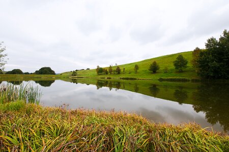 Grass river sky photo