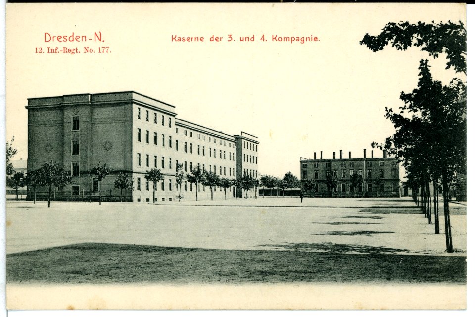 07887-Dresden-1906-Kaserne der III. und IV. Kompagnie, 12. Infanterie-Regiment Nr. 177-Brück & Sohn Kunstverlag