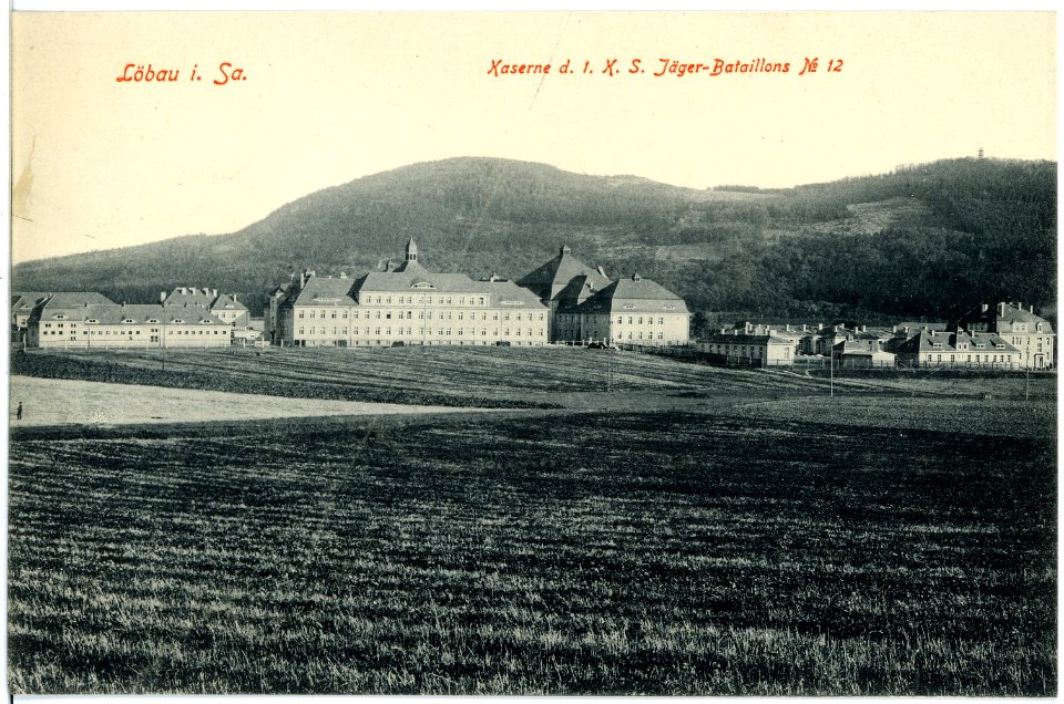 18411-Löbau-1914-Kaserne des 1. Königlich Sächsischen Jäger-Bataillon Nr. 12-Brück & Sohn Kunstverlag