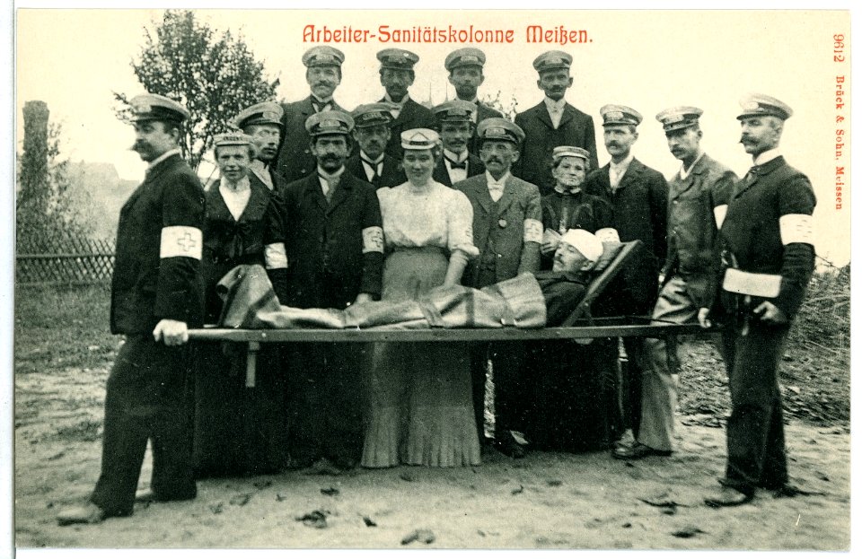 09612-Meißen-1908-Arbeiter Sanitätskolonne-Brück & Sohn Kunstverlag
